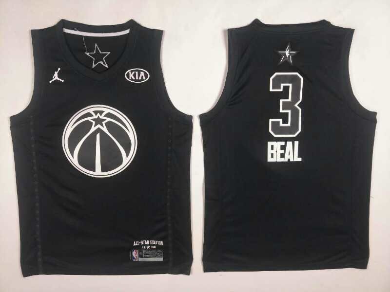 Men Washington Wizards #3 Beal Black 2108 All Stars NBA Jerseys